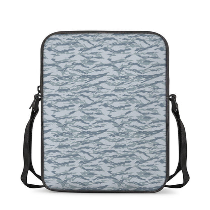 Winter Tiger Stripe Camo Pattern Print Rectangular Crossbody Bag