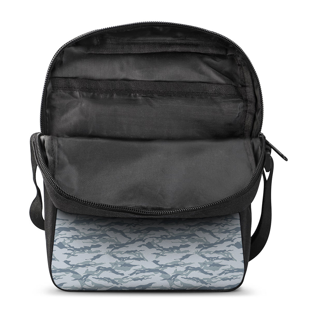 Winter Tiger Stripe Camo Pattern Print Rectangular Crossbody Bag