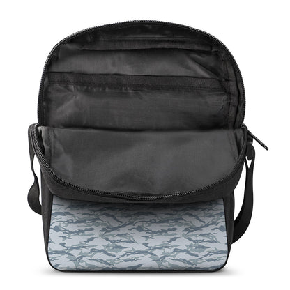 Winter Tiger Stripe Camo Pattern Print Rectangular Crossbody Bag