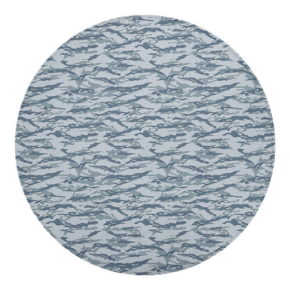 Winter Tiger Stripe Camo Pattern Print Round Blanket