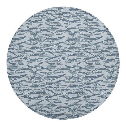 Winter Tiger Stripe Camo Pattern Print Round Blanket