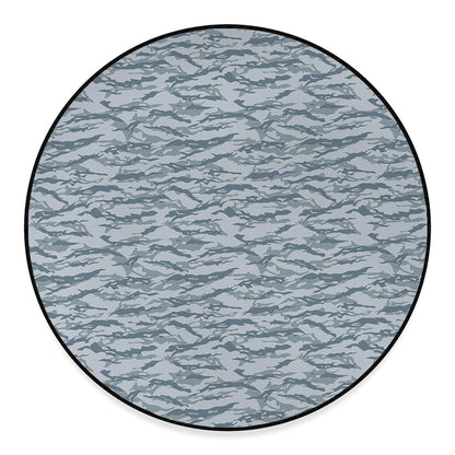 Winter Tiger Stripe Camo Pattern Print Round Floor Mat