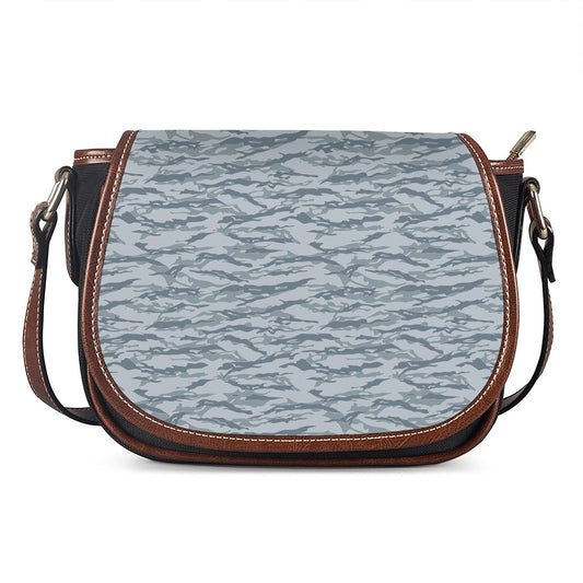 Winter Tiger Stripe Camo Pattern Print Saddle Bag