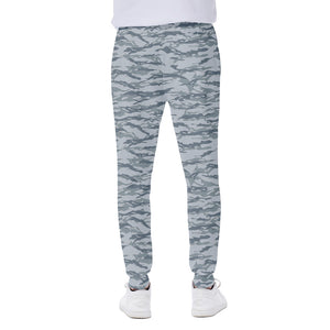 Winter Tiger Stripe Camo Pattern Print Scuba Joggers