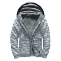 Winter Tiger Stripe Camo Pattern Print Sherpa Lined Zip Up Hoodie