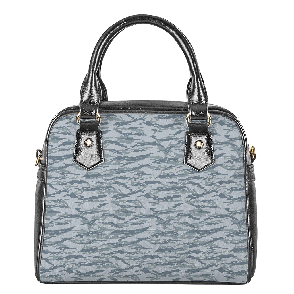 Winter Tiger Stripe Camo Pattern Print Shoulder Handbag