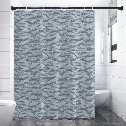Winter Tiger Stripe Camo Pattern Print Shower Curtain