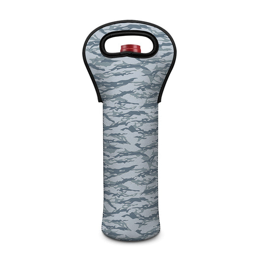 Winter Tiger Stripe Camo Pattern Print Single Neoprene Wine Tote