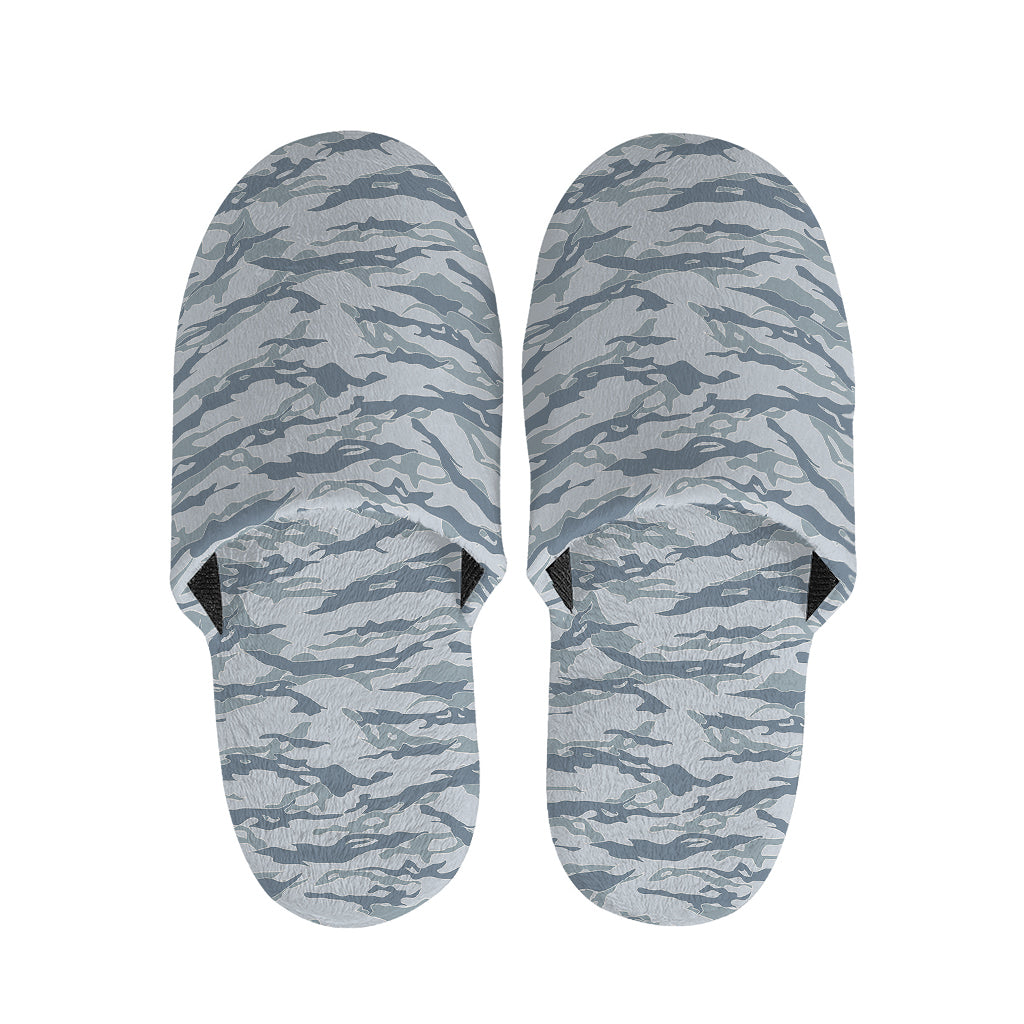 Winter Tiger Stripe Camo Pattern Print Slippers