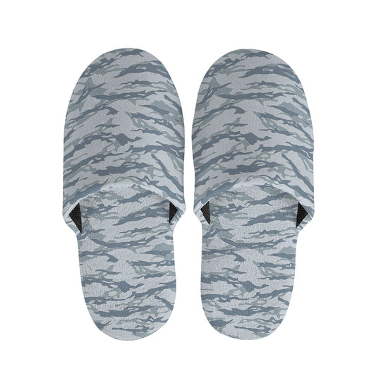 Winter Tiger Stripe Camo Pattern Print Slippers