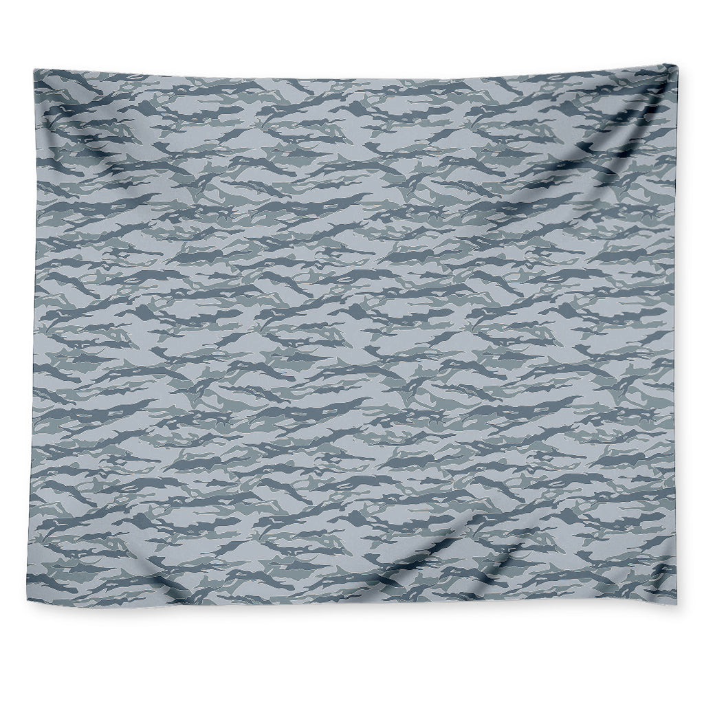 Winter Tiger Stripe Camo Pattern Print Tapestry