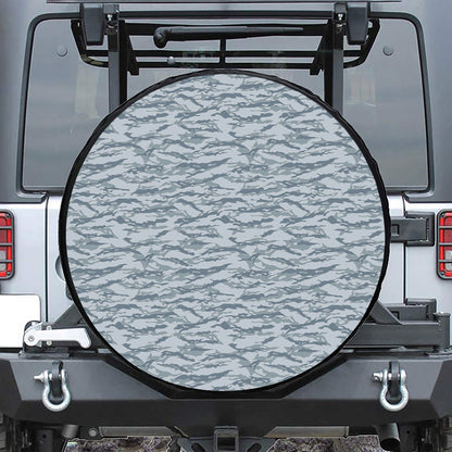 Winter Tiger Stripe Camo Pattern Print Tire Cover