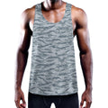Winter Tiger Stripe Camo Pattern Print Men's Workout Tank Top