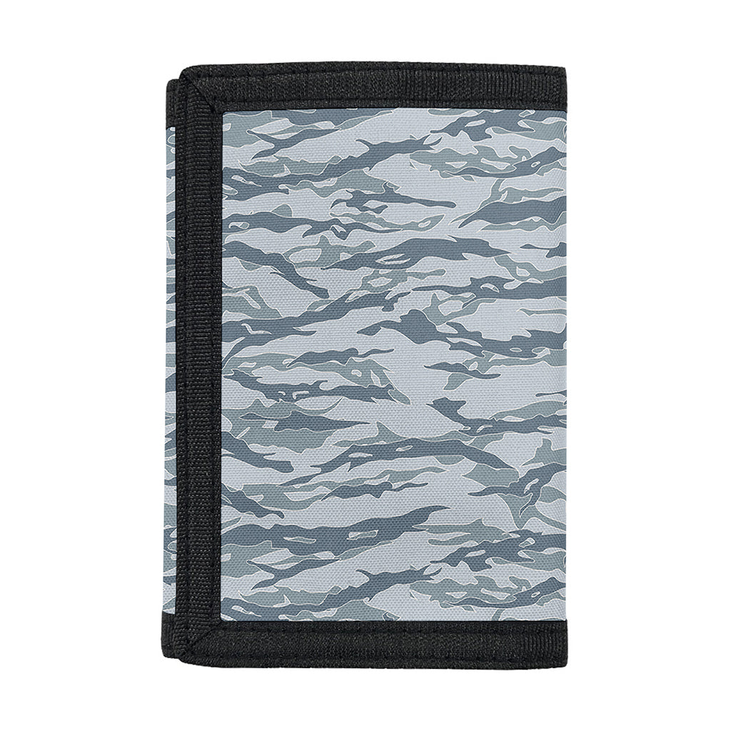 Winter Tiger Stripe Camo Pattern Print Trifold Wallet