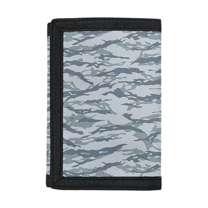 Winter Tiger Stripe Camo Pattern Print Trifold Wallet