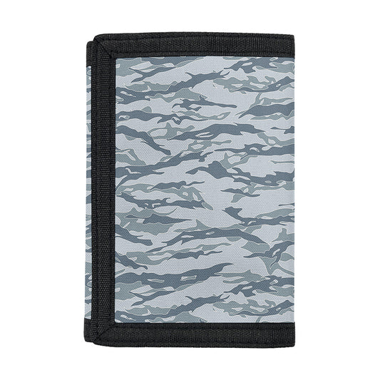 Winter Tiger Stripe Camo Pattern Print Trifold Wallet