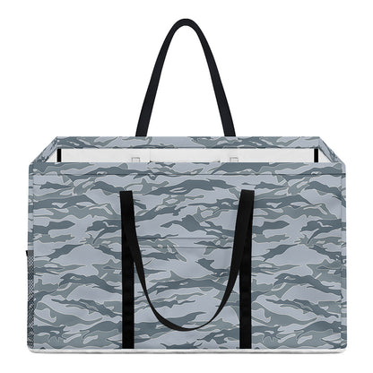Winter Tiger Stripe Camo Pattern Print Utility Tote Bag