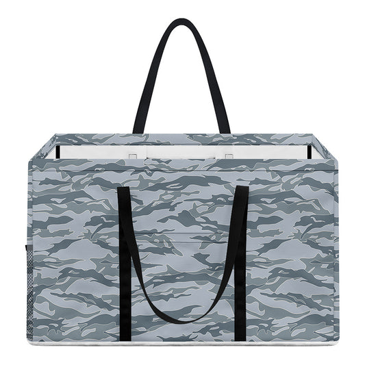 Winter Tiger Stripe Camo Pattern Print Utility Tote Bag