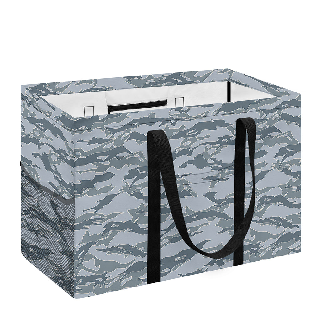 Winter Tiger Stripe Camo Pattern Print Utility Tote Bag
