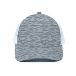 Winter Tiger Stripe Camo Pattern Print White Mesh Trucker Cap