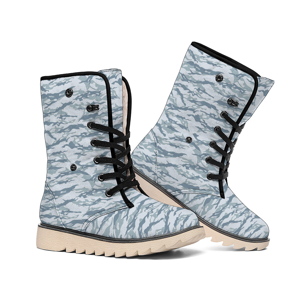 Winter Tiger Stripe Camo Pattern Print Winter Boots