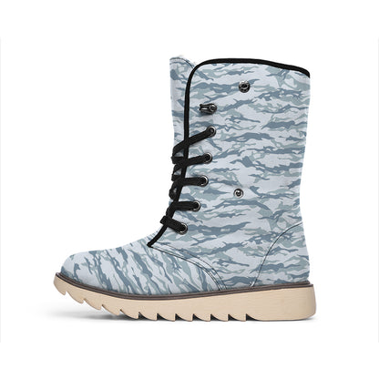 Winter Tiger Stripe Camo Pattern Print Winter Boots