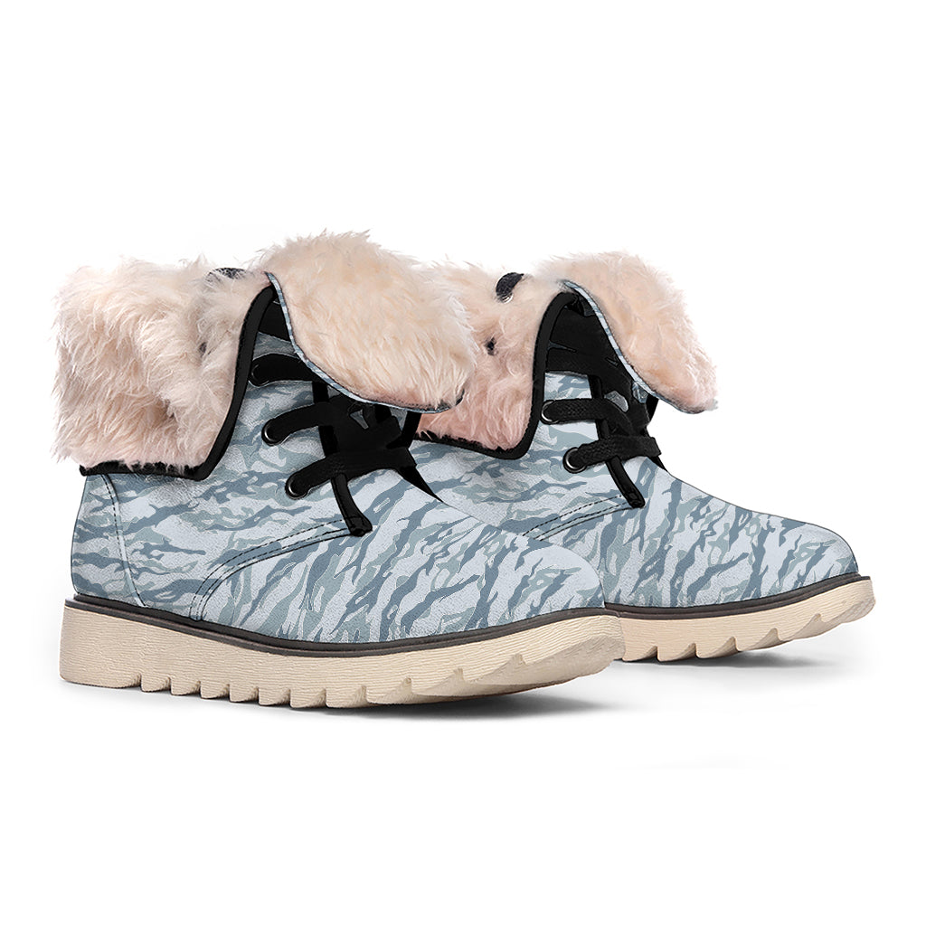 Winter Tiger Stripe Camo Pattern Print Winter Boots