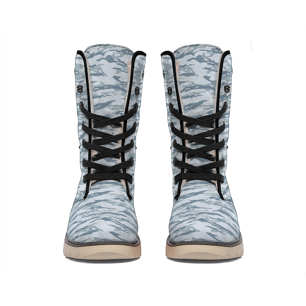 Winter Tiger Stripe Camo Pattern Print Winter Boots