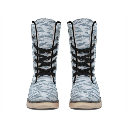 Winter Tiger Stripe Camo Pattern Print Winter Boots