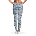 Winter Tiger Stripe Camo Pattern Print Women's Leggings
