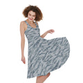 Winter Tiger Stripe Camo Pattern Print Sleeveless Knee Length Dress