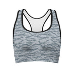 Winter Tiger Stripe Camo Pattern Print Women's Sports Bra