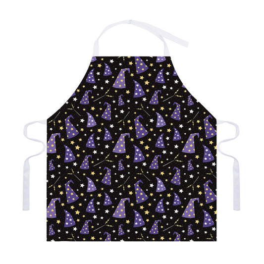 Wizard Hat Pattern Print Adjustable Apron