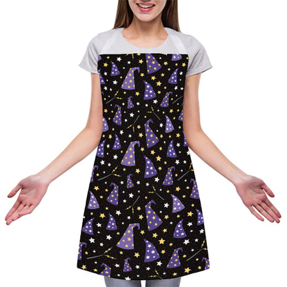 Wizard Hat Pattern Print Adjustable Apron
