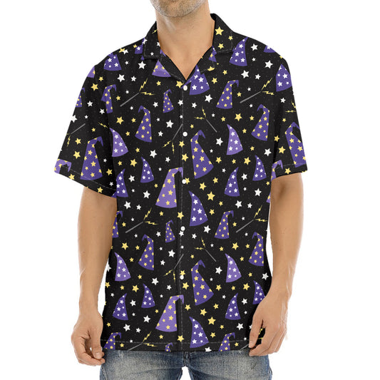 Wizard Hat Pattern Print Aloha Shirt