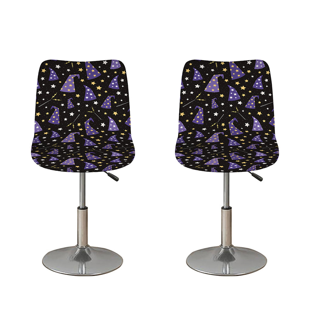 Wizard Hat Pattern Print Bar Stool Covers