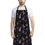 Wizard Hat Pattern Print Bib Apron With Pocket