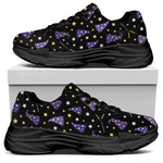Wizard Hat Pattern Print Black Chunky Shoes