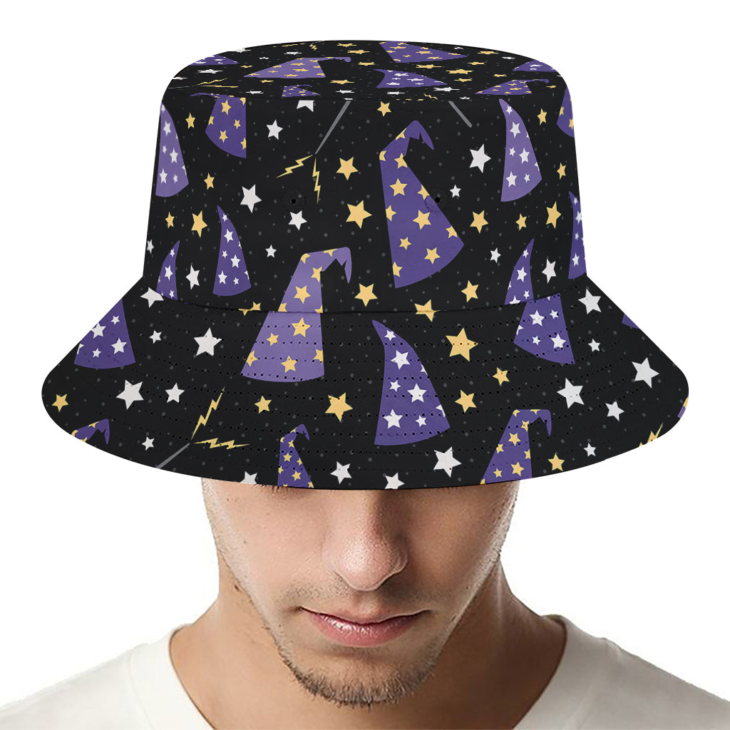 Wizard Hat Pattern Print Bucket Hat