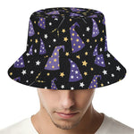 Wizard Hat Pattern Print Bucket Hat