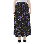 Wizard Hat Pattern Print Chiffon Maxi Skirt