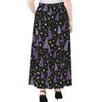 Wizard Hat Pattern Print Chiffon Maxi Skirt