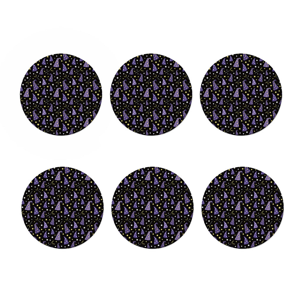Wizard Hat Pattern Print Coaster Set