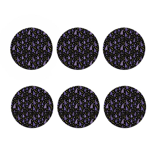 Wizard Hat Pattern Print Coaster Set