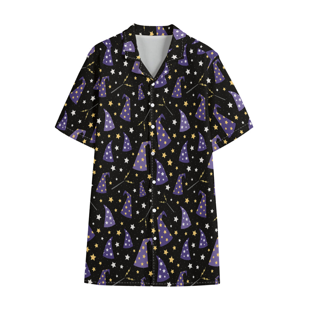 Wizard Hat Pattern Print Cotton Hawaiian Shirt