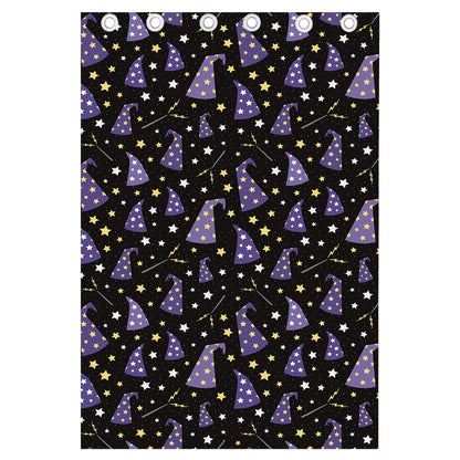 Wizard Hat Pattern Print Curtain