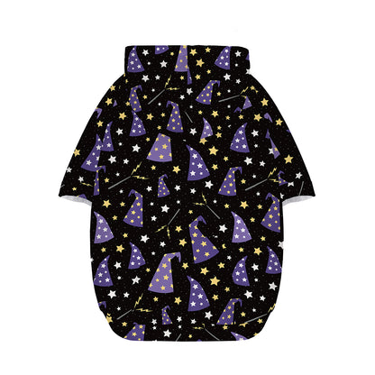 Wizard Hat Pattern Print Dog Zip Up Hoodie