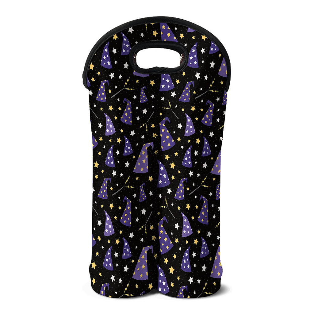 Wizard Hat Pattern Print Double Neoprene Wine Tote