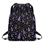 Wizard Hat Pattern Print Drawstring Backpack