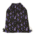 Wizard Hat Pattern Print Drawstring Bag